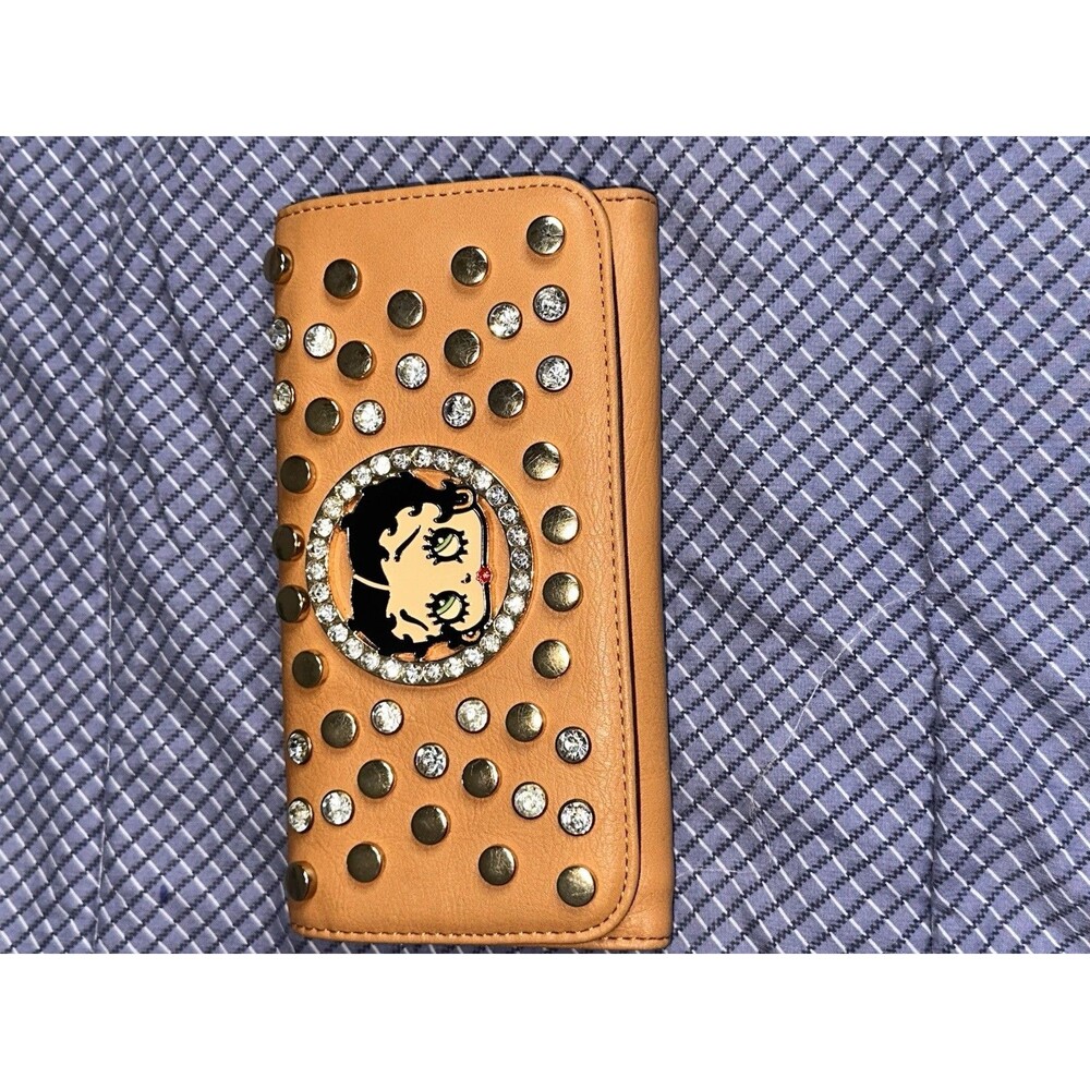 Betty Boop Gold Studded Tri-Fold Wallet MB-